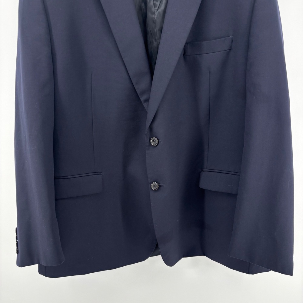 Lauren Ralph Lauren Mens 48R Dark Navy Blue 100% Wool Natural Stretch Blazer - Picture 6 of 16